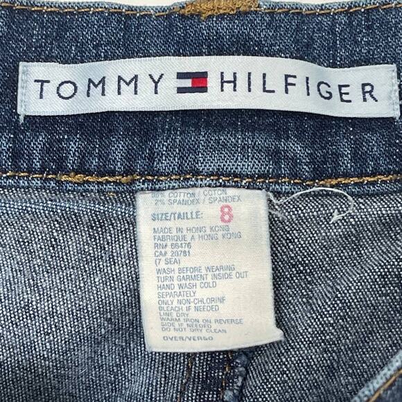 Vintage 90s Tommy Hilfiger Dark Wash High Rise Tapered Mom Jeans Women's Size 8 - Picture 4 of 8